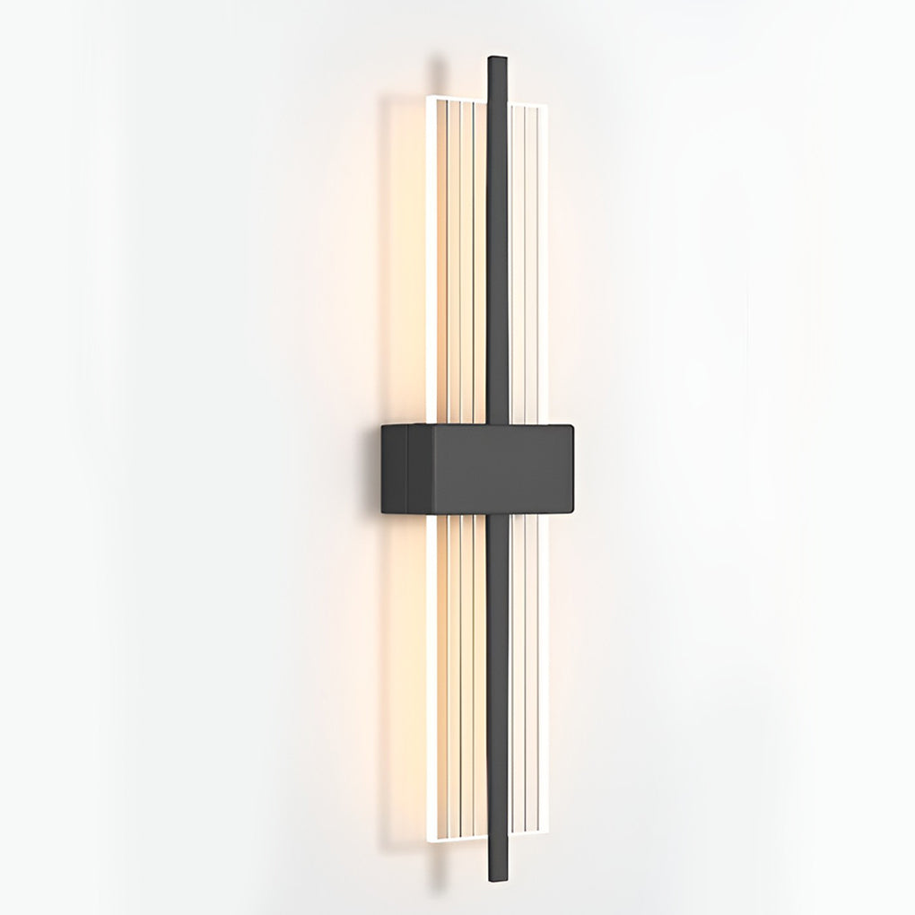 Postmodern Rectangle Warm LED Wall Sconce in Elegant Black for Living Room