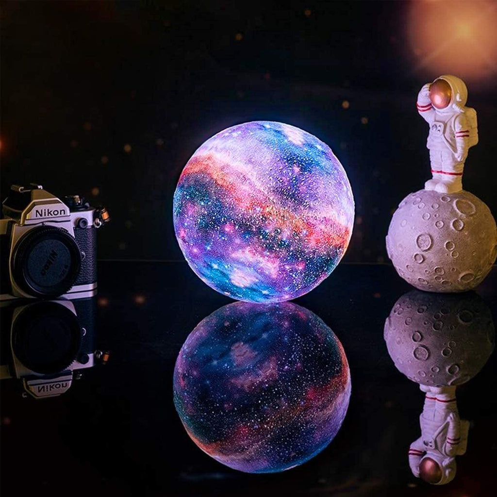 Realistic 3D Printed Moon Lamp, Night Light for Bedroom Decor, Blue