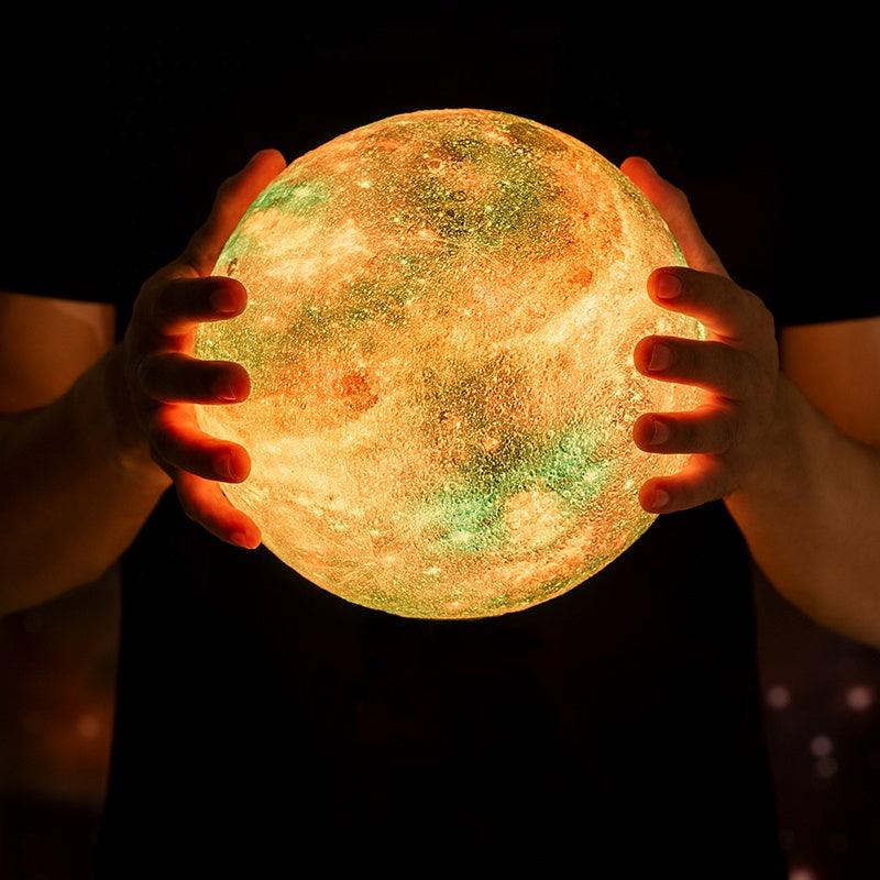 Realistic 3D Printed Moon Lamp – Decorative Night Light for Bedroom