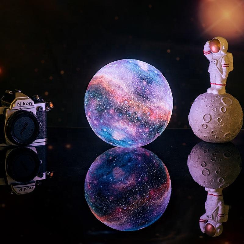 Realistic 3D Printed Moon Lamp, Night Light for Bedroom Decor, Blue