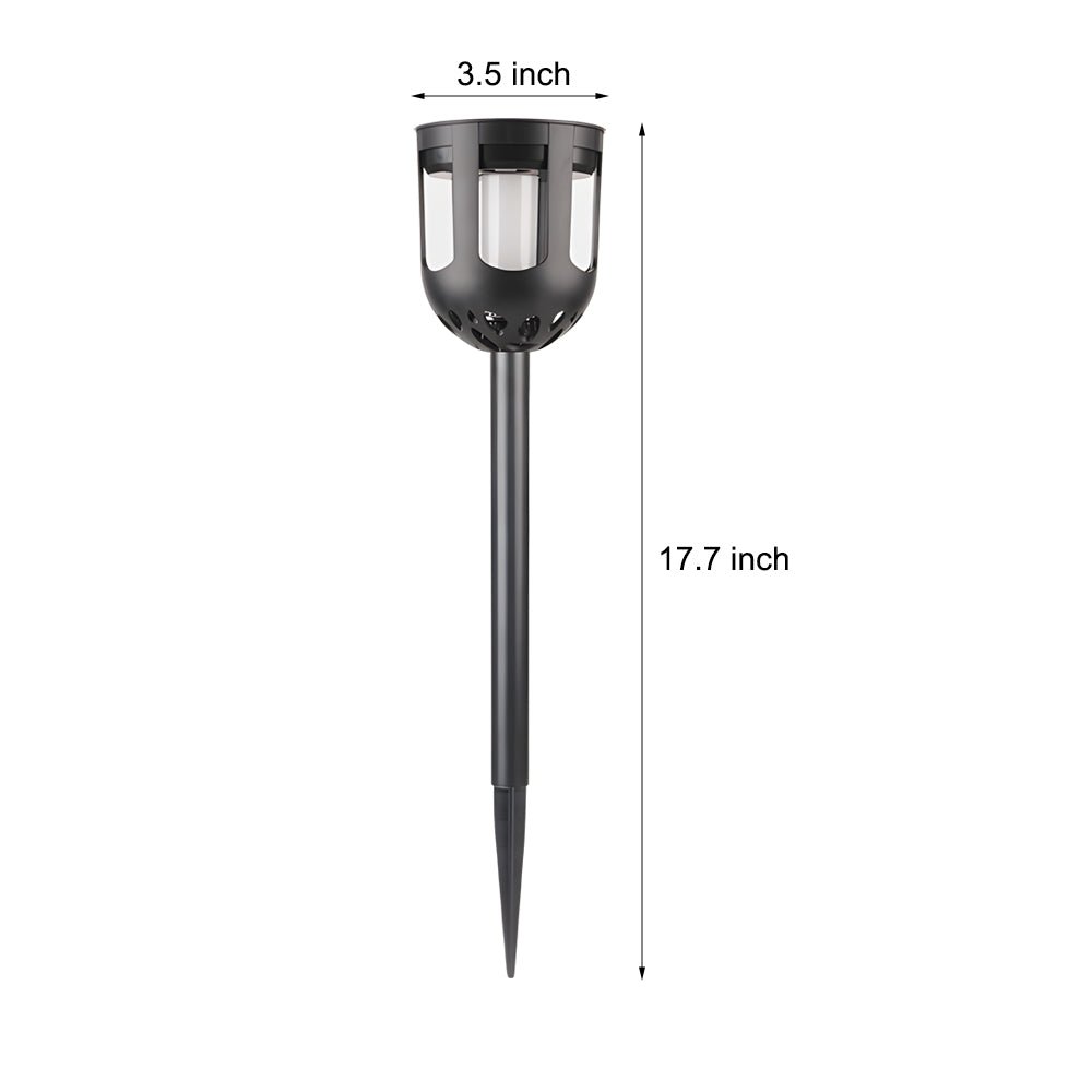 4-Pack Contemporary Black Solar LED Garden Pathway Lights for Outdoors