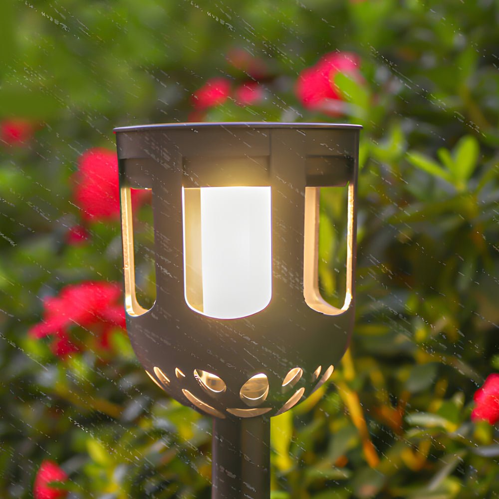 Contemporary Black Solar LED Pathway Lights for Outdoor Garden Walkway
