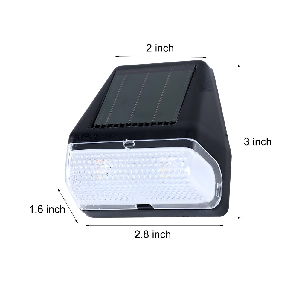 Warm White LED Solar Step Lights with Dusk-to-Dawn Sensor for Outdoor Stairs