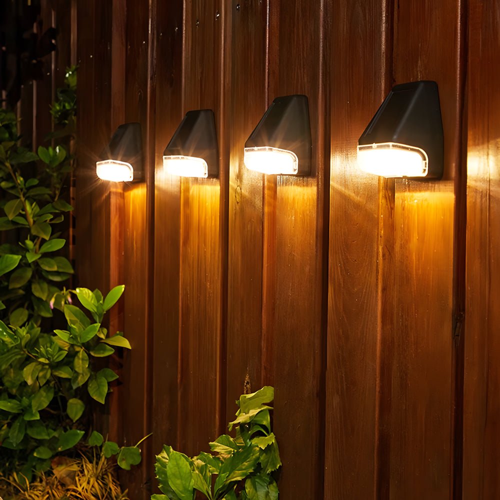 Warm White LED Solar Step Lights with Dusk-to-Dawn Sensor for Outdoor Stairs