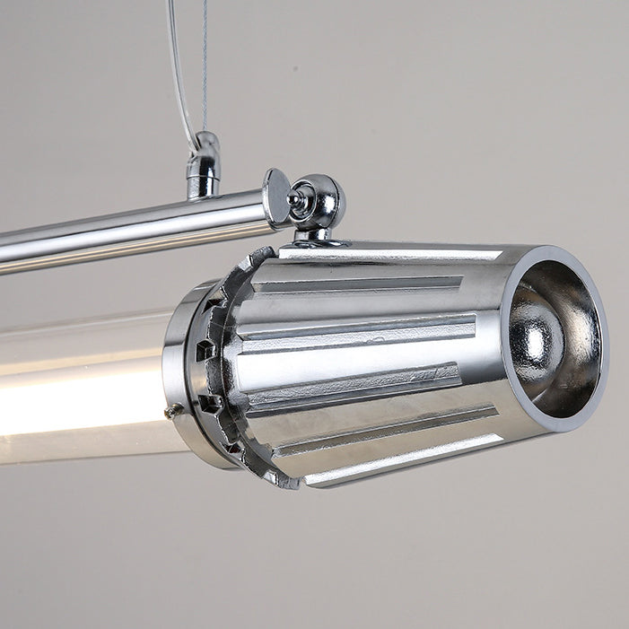 Sleek Aluminum and Acrylic LED Island Chandelier for Modern Dining Room