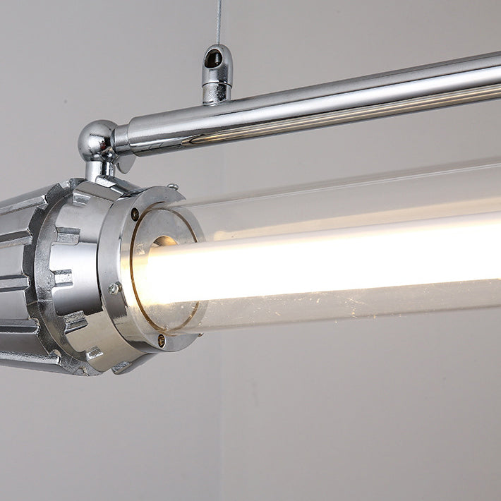 Sleek Aluminum and Acrylic LED Island Chandelier for Modern Dining Room