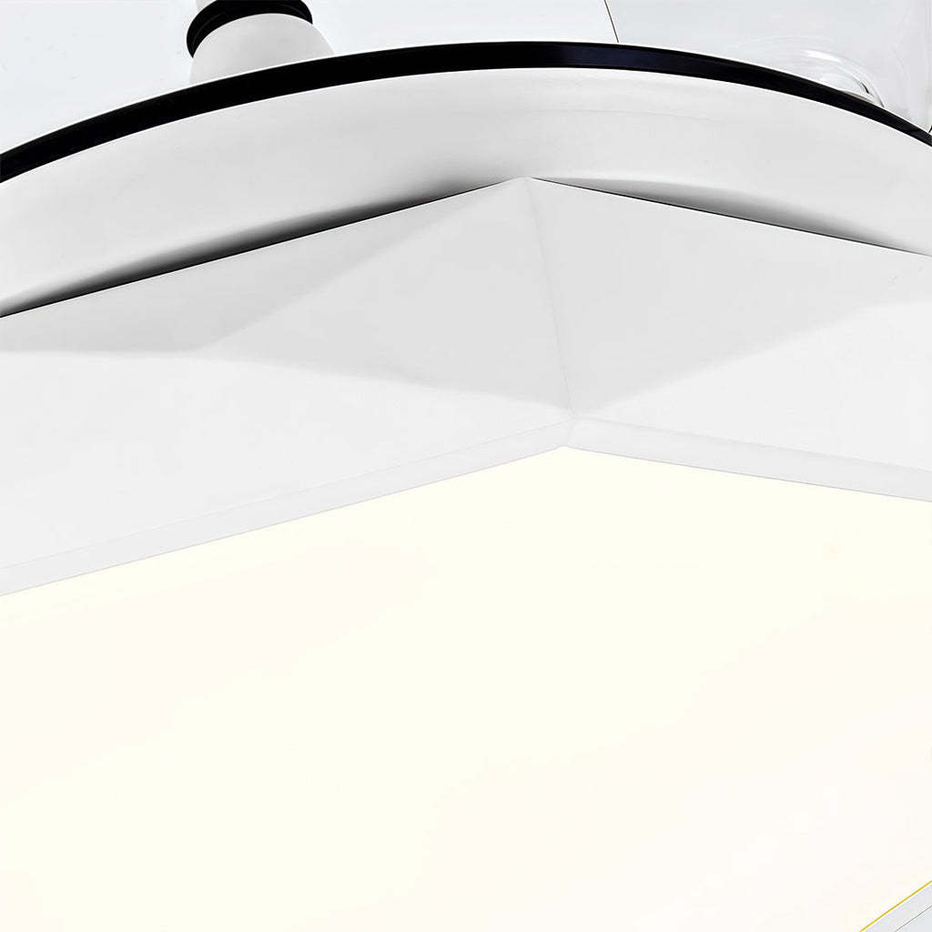 42-Inch White Ceiling Fan with Light, ABS Blades & Acrylic Shade for Living Room