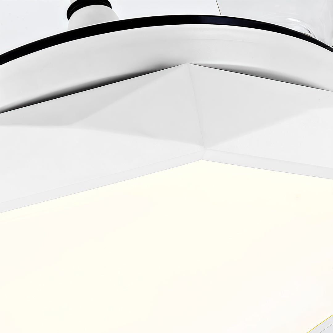 42-Inch White Ceiling Fan with Light, ABS Blades & Acrylic Shade for Living Room