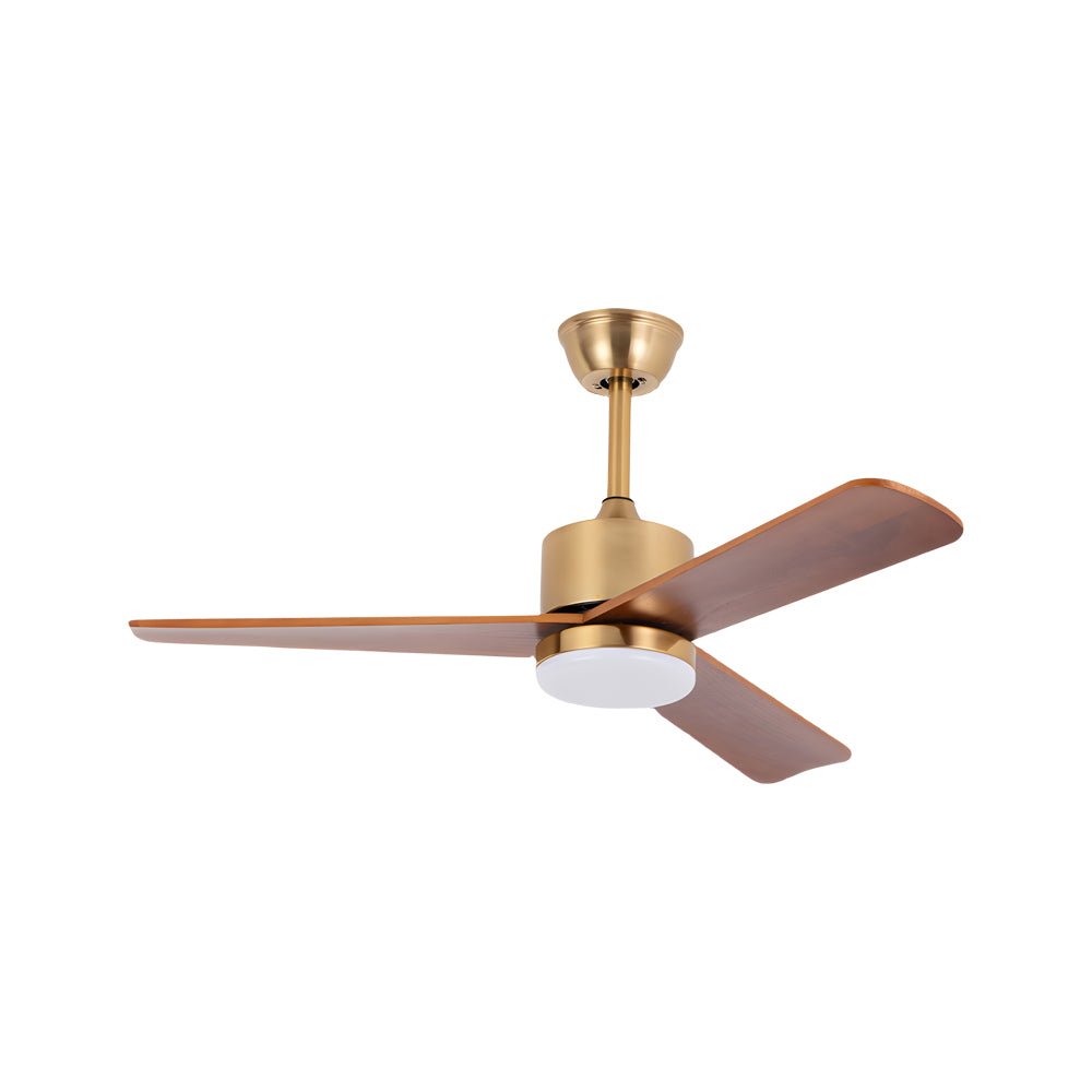 Modern Wood 3-Blade LED Ceiling Fan Light with Remote for Home Use
