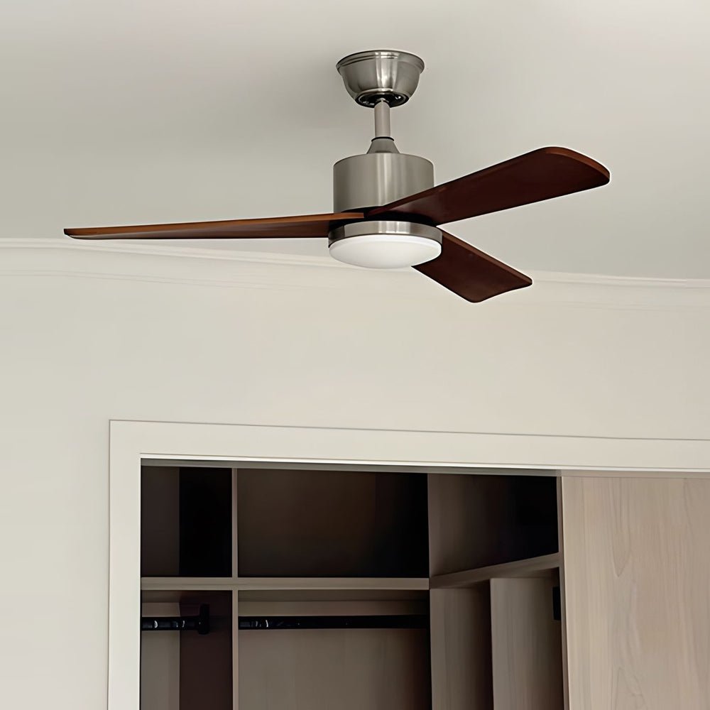 Modern Wood 3-Blade LED Ceiling Fan Light with Remote for Home Use