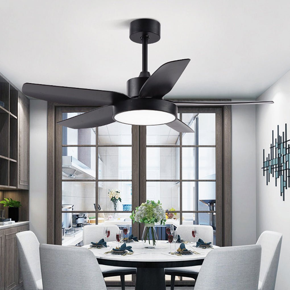 Modern 46-Inch LED Ceiling Fan with Remote - 6-Speed, 5 Reversible Blades, Ideal for Living Room