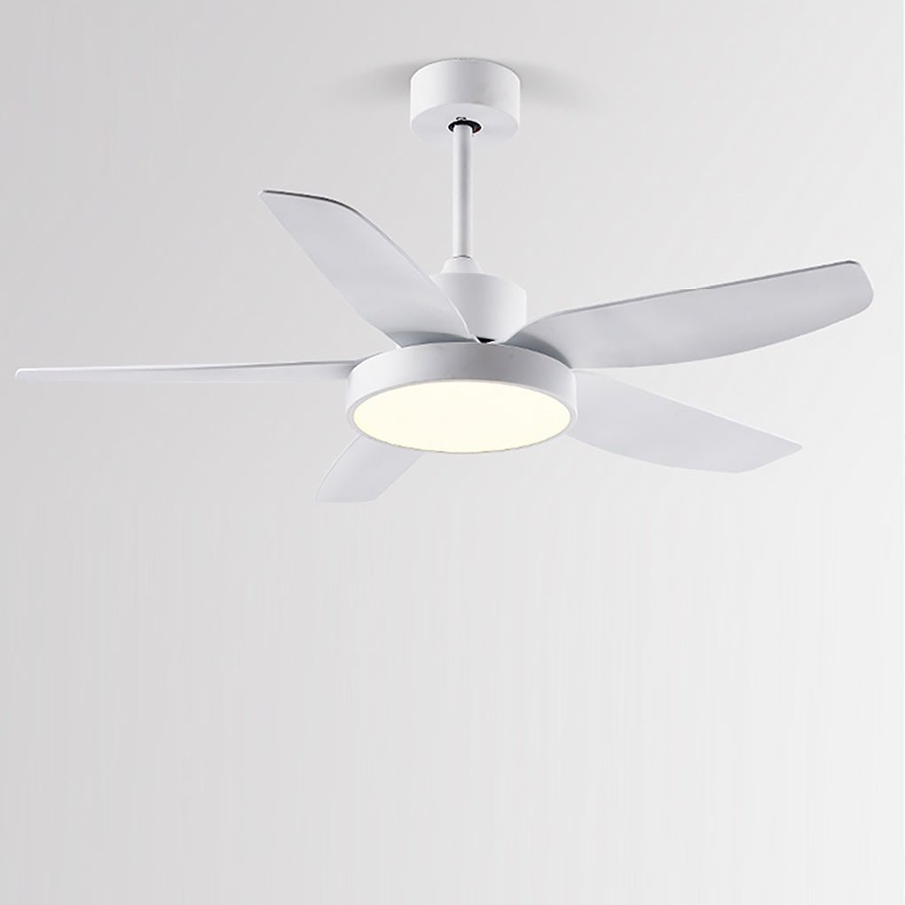 Modern 46-Inch LED Ceiling Fan with Remote - 6-Speed, 5 Reversible Blades, Ideal for Living Room