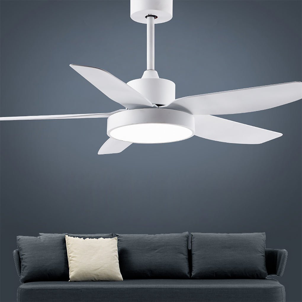 Modern 46-Inch LED Ceiling Fan with Remote - 6-Speed, 5 Reversible Blades, Ideal for Living Room