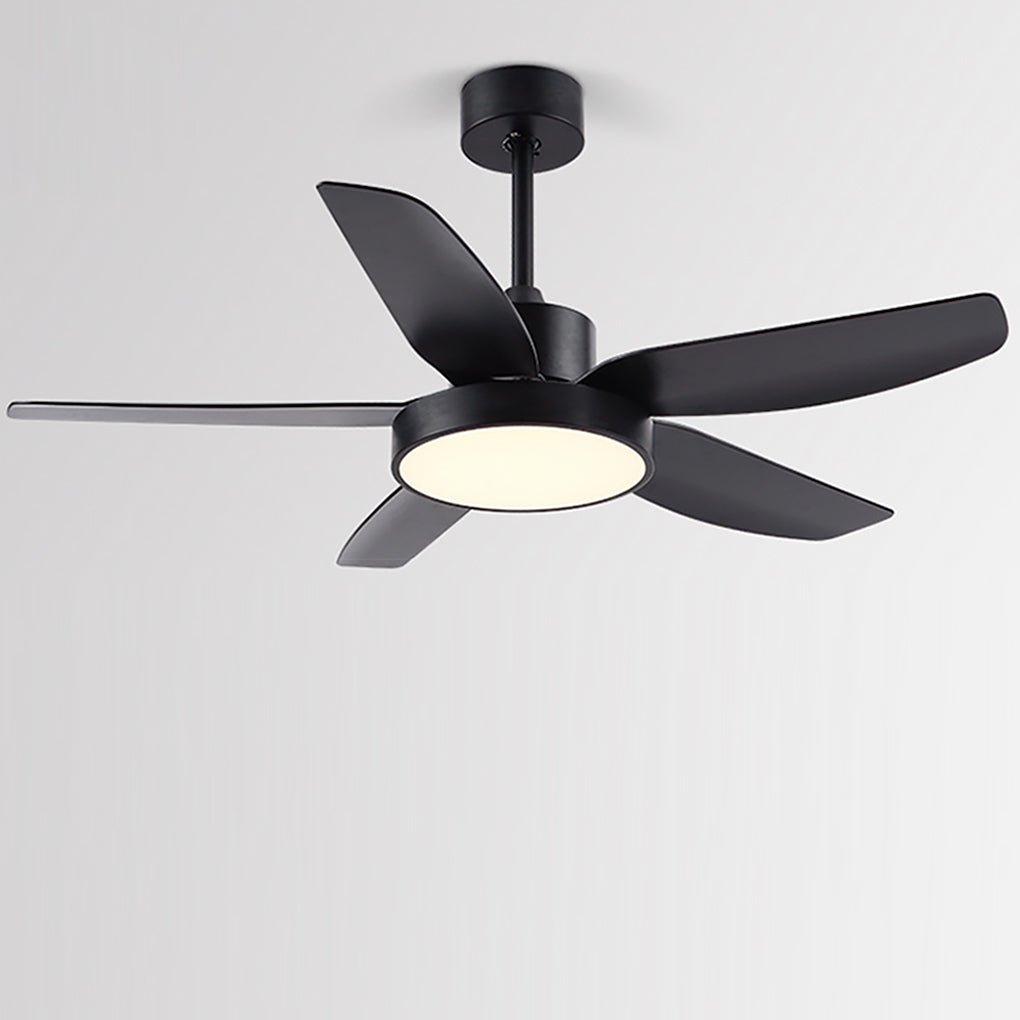 Modern 46-Inch LED Ceiling Fan with Remote - 6-Speed, 5 Reversible Blades, Ideal for Living Room