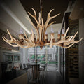 Rustic Industrial Antler Metal Resin 6-Light Chandelier for Living Room