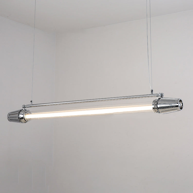Sleek Aluminum and Acrylic LED Island Chandelier for Modern Dining Room