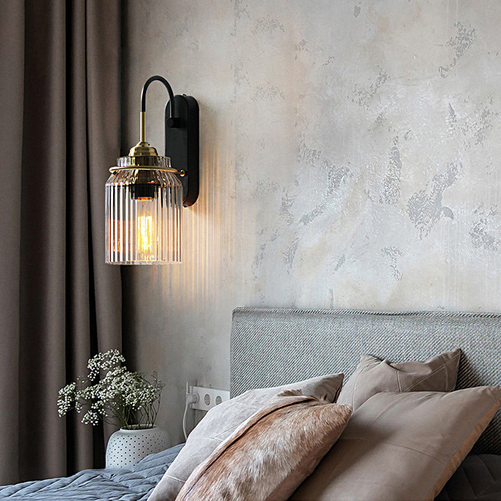 Modern Round Wavy Glass LED Wall Sconce for Living Room Decor