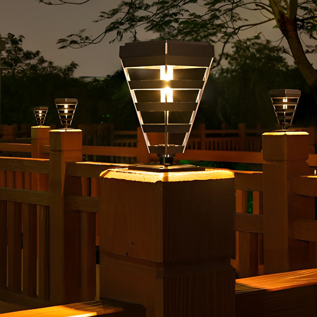 Weatherproof Black LED Outdoor Post Light with Smart Light Control
