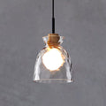 Scandinavian Clear Rippled Glass Pendant Light for Kitchen or Dining Room