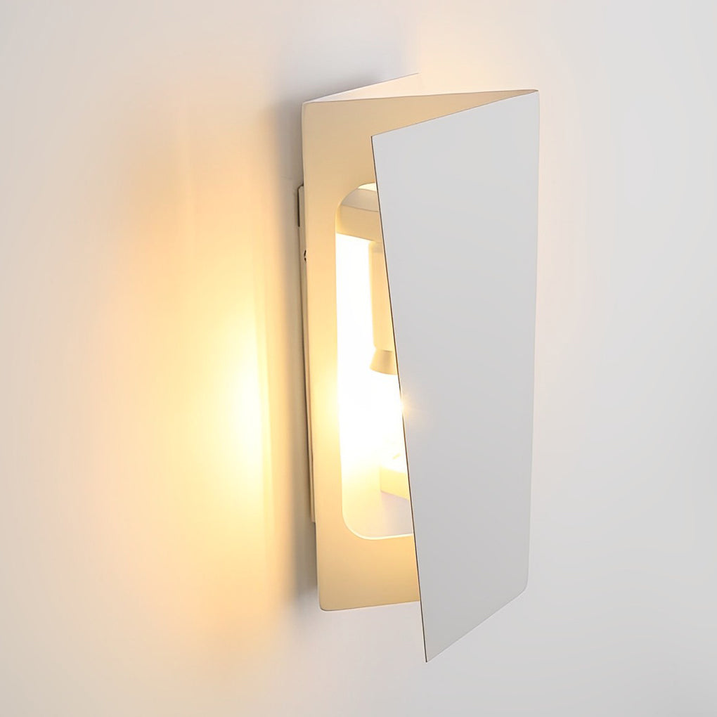 Modern Black Iron Folding Rectangular LED Wall Lamp for Living Spaces