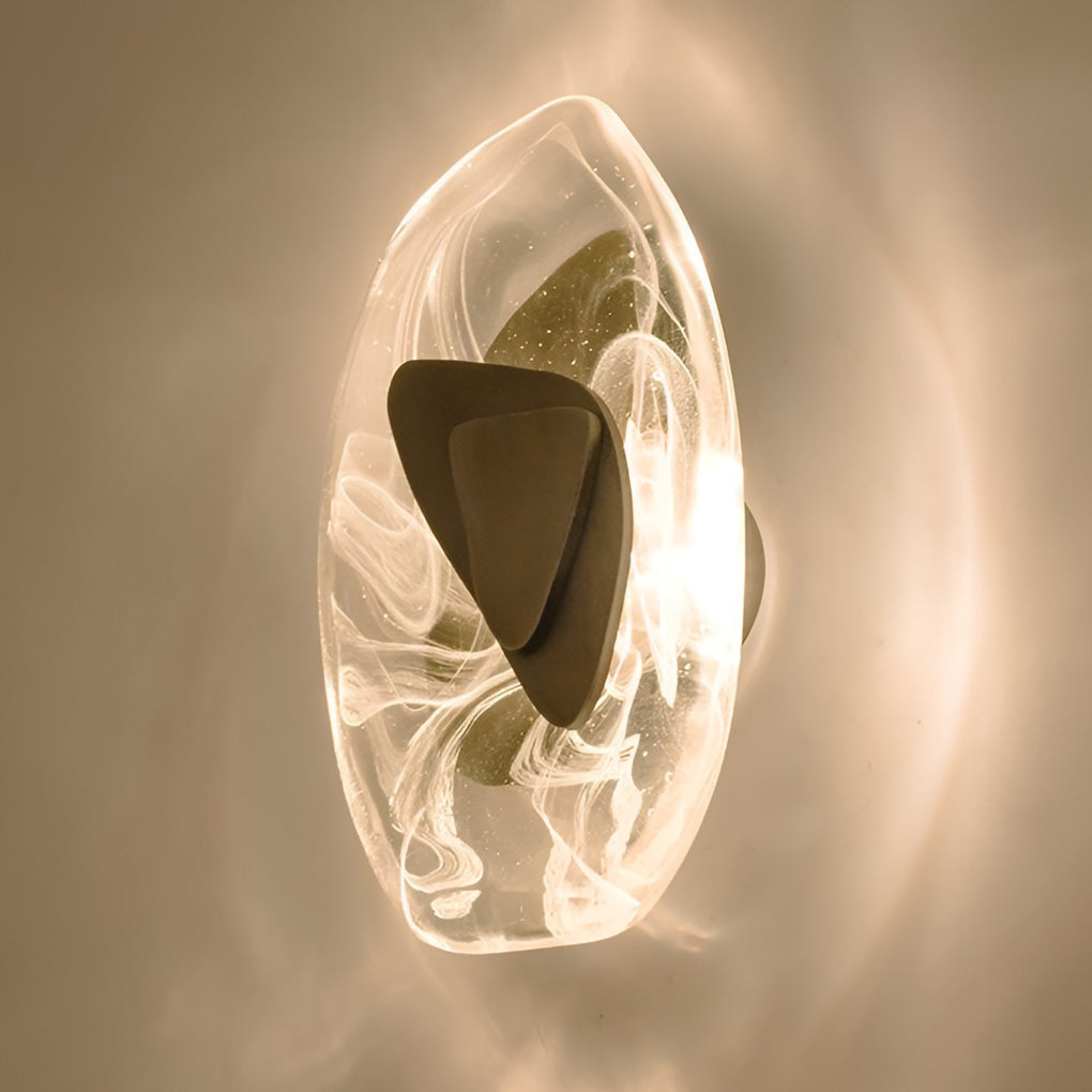 Contemporary Glass LED Wall Sconce with Three-Step Dimming for Living Room