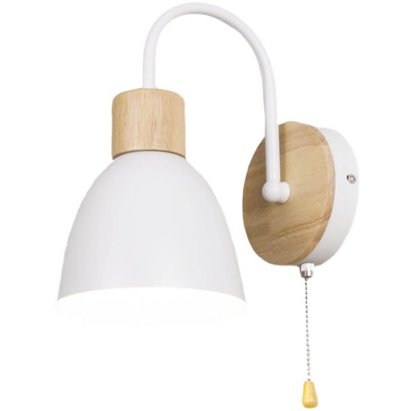 Elegant Nordic Style 1-Light Wall Sconce with Zipper Switch for Bedroom