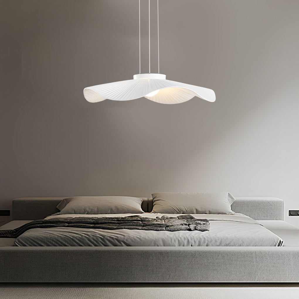 Elegant Pleated Fabric Floral Dimming Ceiling Light Fixture for Bedrooms