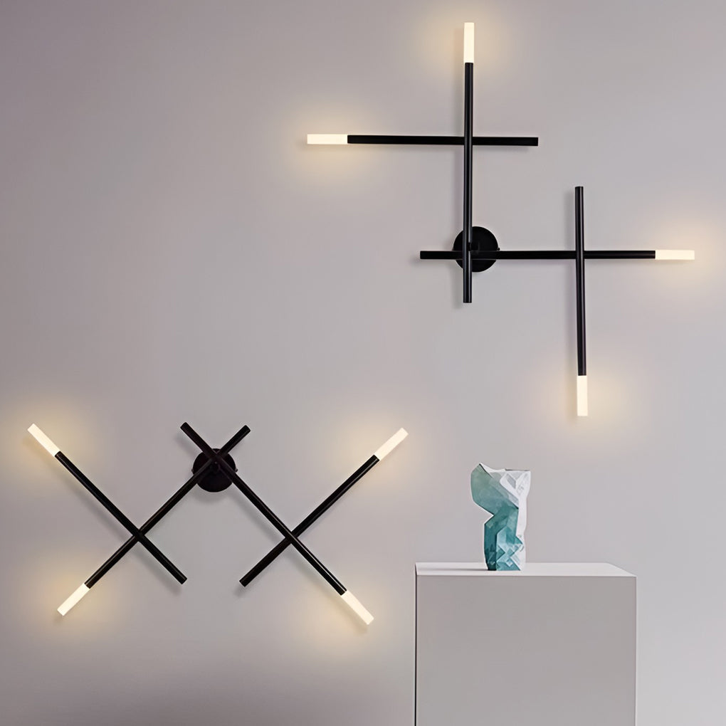 Modern Black Cross LED Wall Sconce Light for Contemporary Home Decor