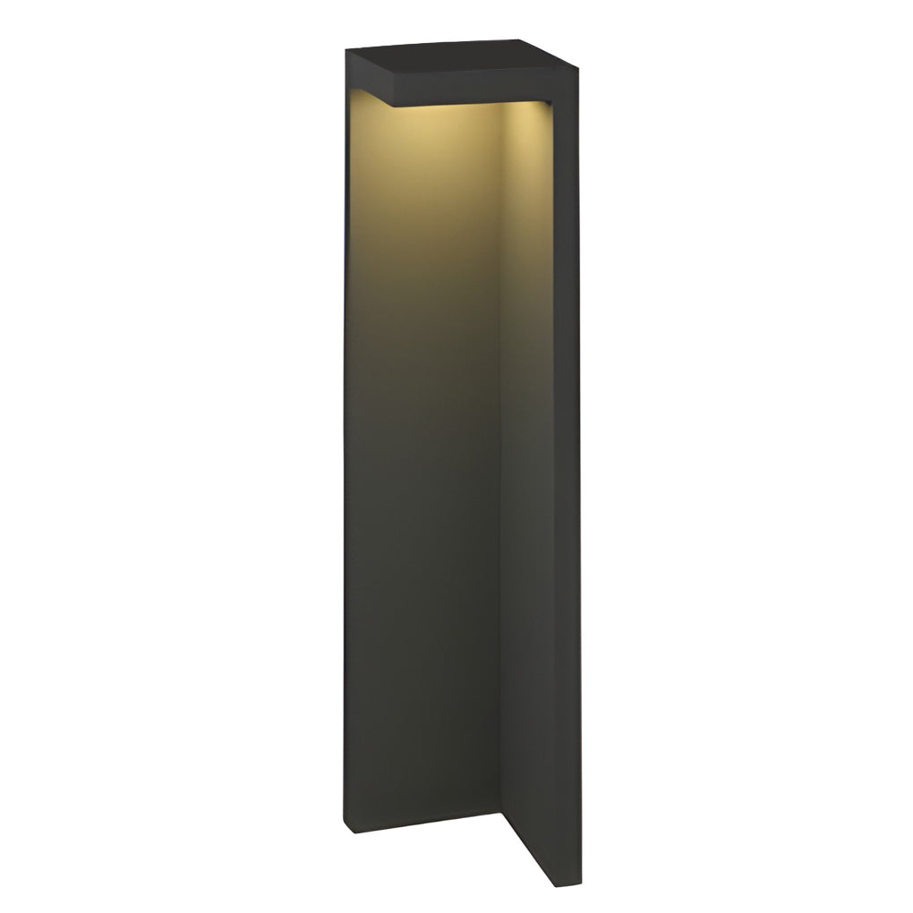 Modern Gray LED Half-Cut Rectangular Outdoor Path Light - IP54 Waterproof