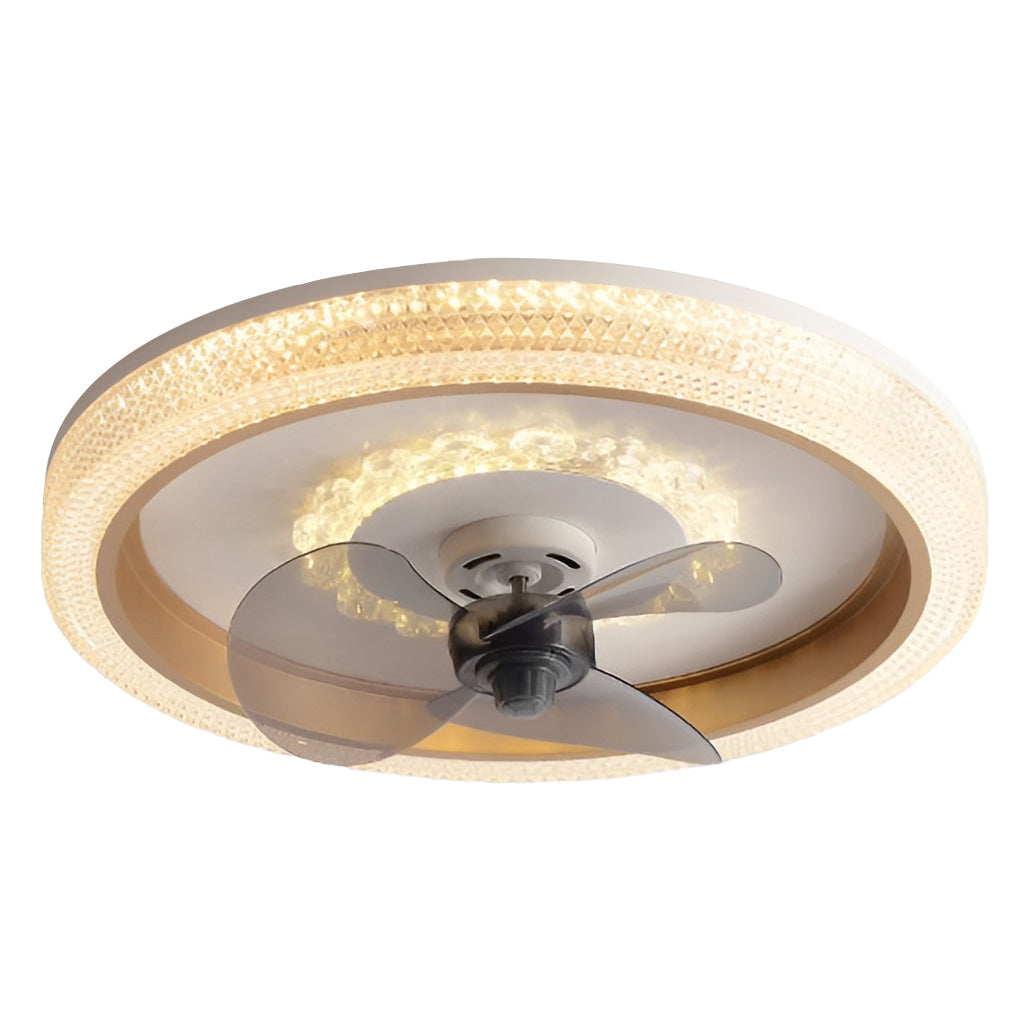 Muted Round 360° Rotatable LED Ceiling Fan Light for Modern Spaces