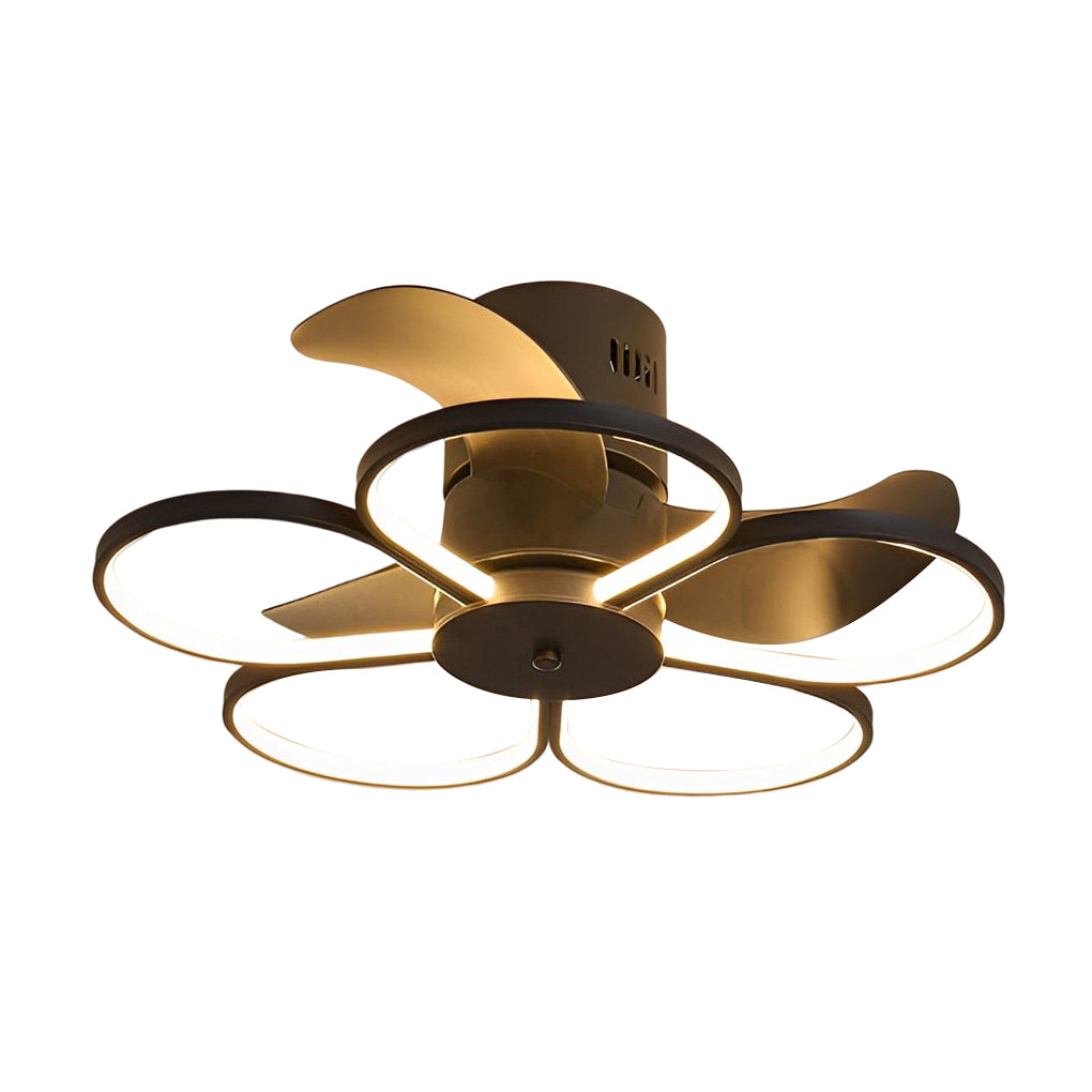 Modern White Bladeless LED Ceiling Fan with Dimmable Light for Living Room