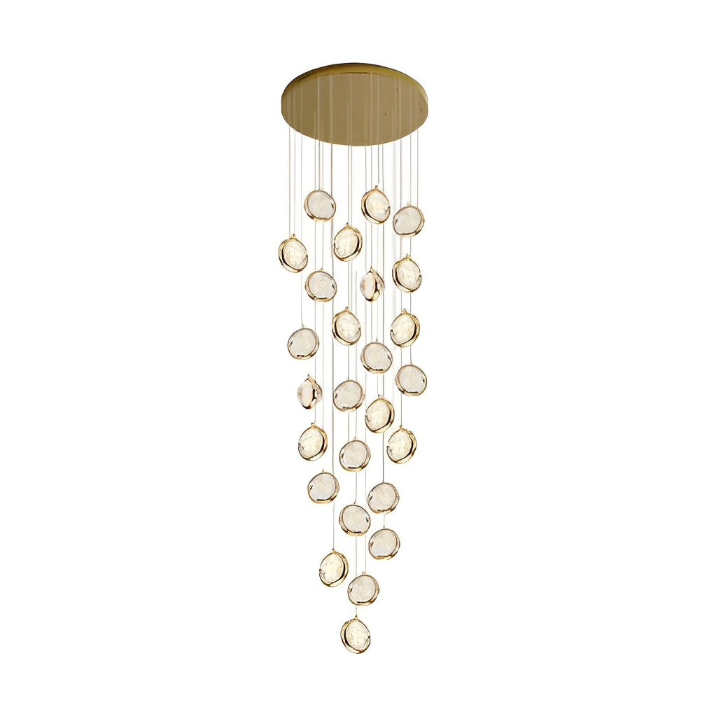 Adjustable Modern Crystal Cluster Chandelier for Luxury Staircase Lighting