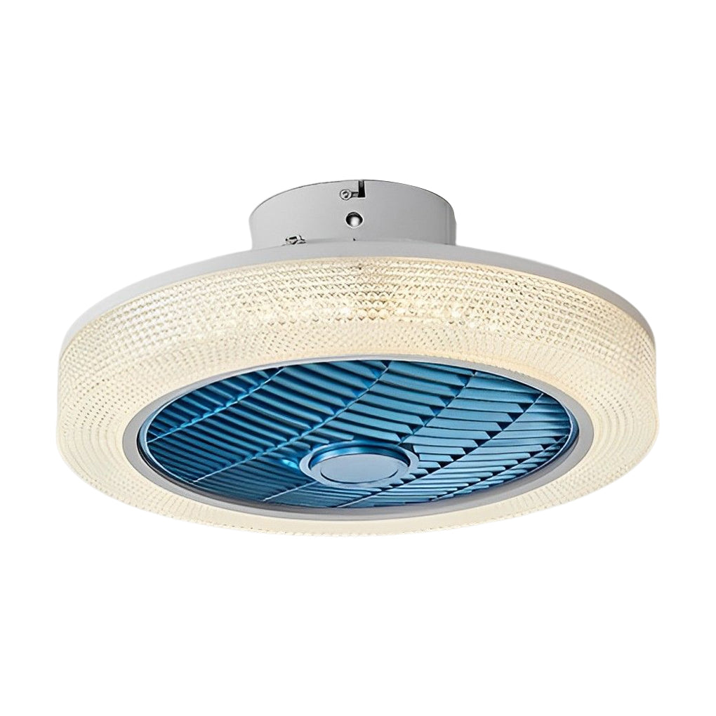 Modern Bladeless Round Dimmable LED Ceiling Fan Light for Living Room