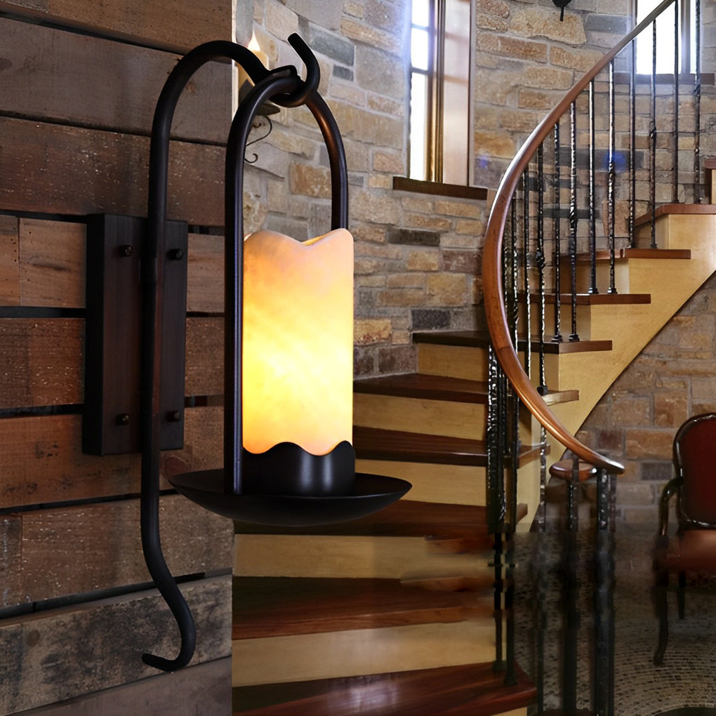 Black Retro Iron LED Wall Lamp in American Style for Home Accent Lighting