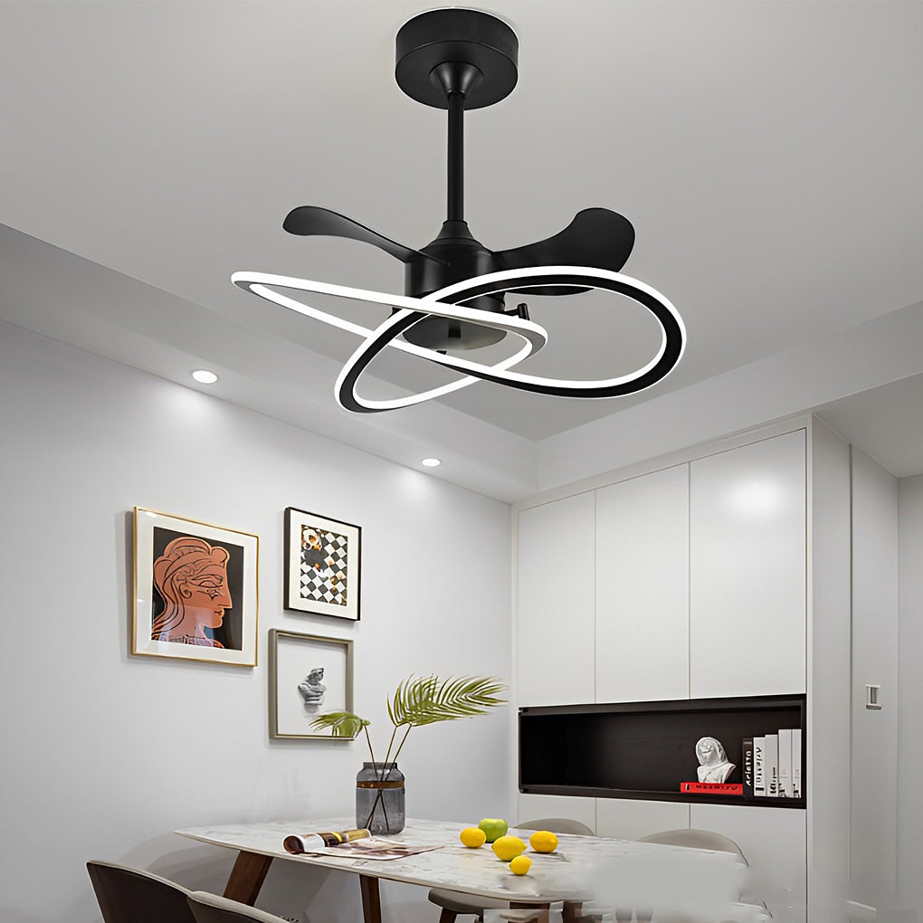 Nordic Bladeless Ceiling Fan with Flower LED Light for Modern Rooms