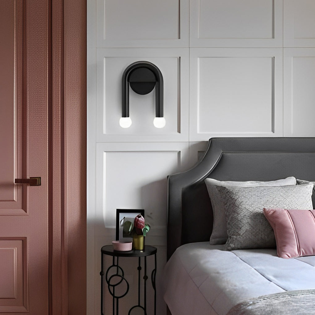 Black Nordic Wall Sconces - Stylish 2-Light Decorative Fixture for Hallway