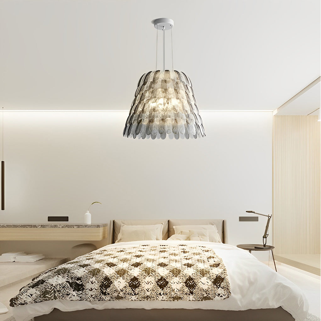 Modern White Acrylic Feather Chandelier Light for Dining & Living Rooms