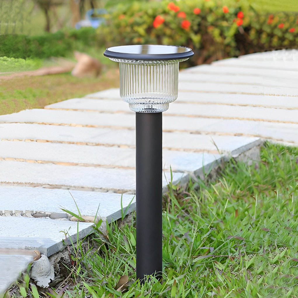 Sleek Matte Black Solar LED Outdoor Pathway Lights with Adjustable Brightness