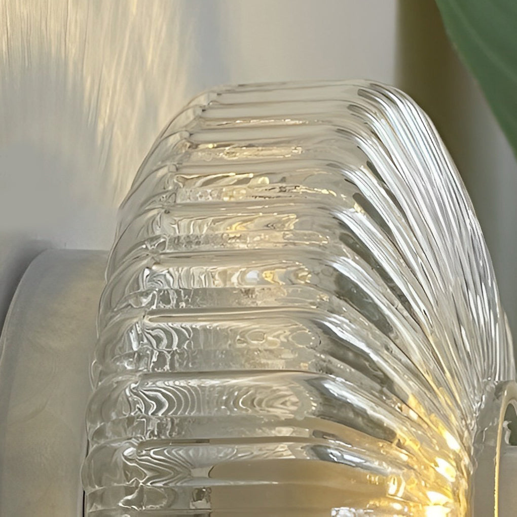 Medieval Modern Transparent Glass Wall Lamp with Chromed Metal Accent