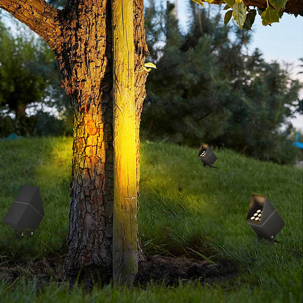 Modern Waterproof LED Tree Spotlights in Black for Outdoor Illumination