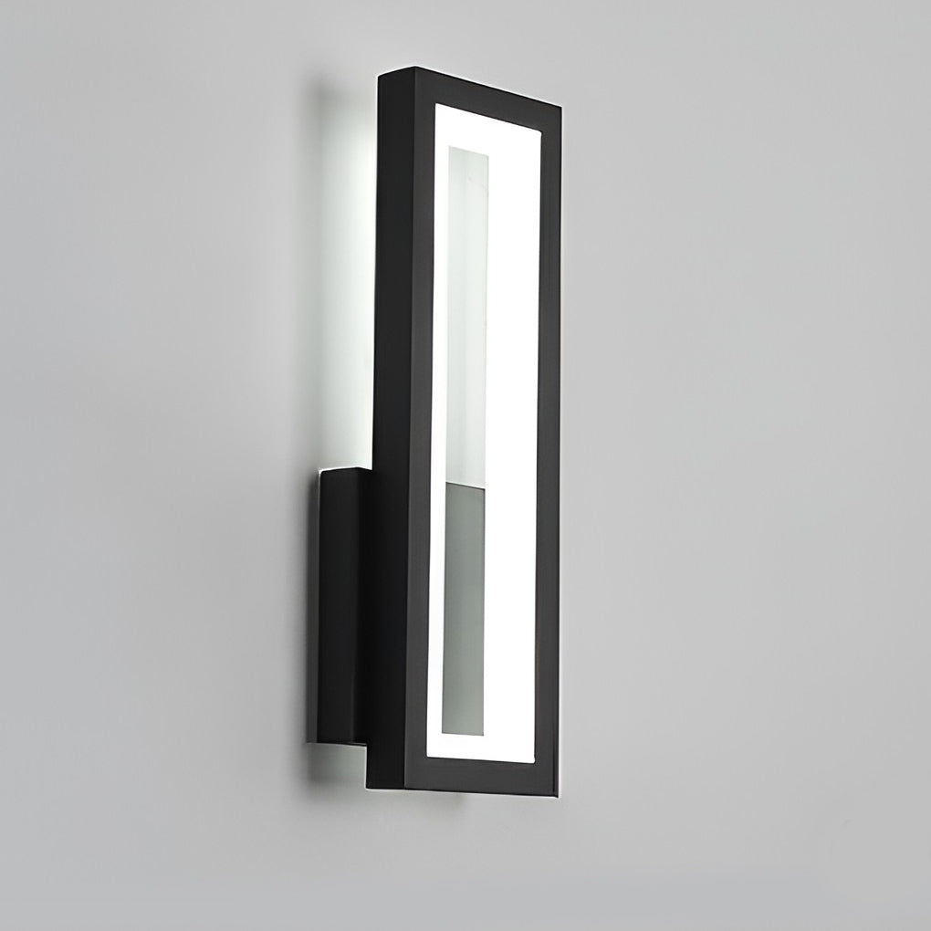 Sleek Rectangular White LED Wall Sconce Fixture for Modern Living Spaces