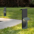 Contemporary Black Vertical LED Solar Pathway Lights for Outdoor Walkways