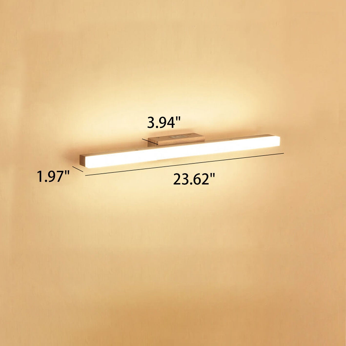 Scandinavian Natural Wood LED Wall Sconce Lamp for Modern Bathrooms