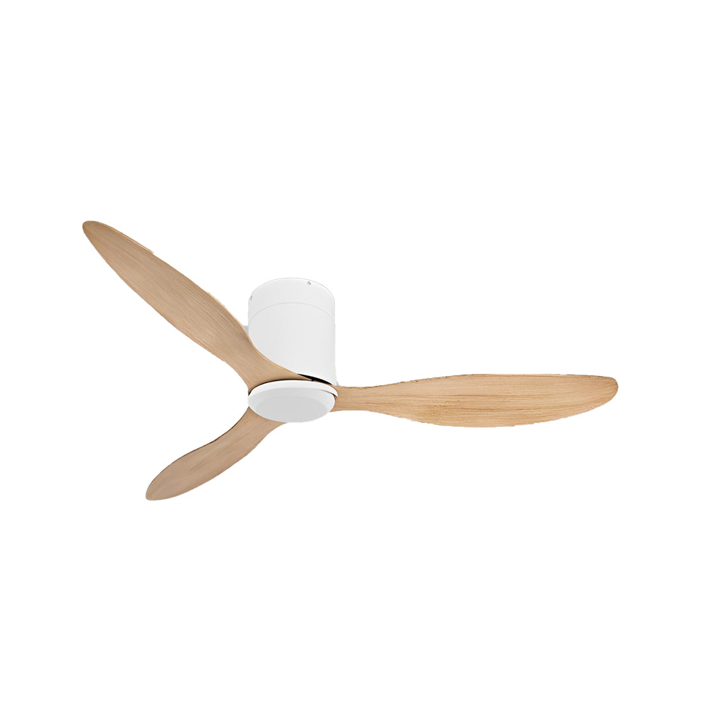 Modern White Ceiling Fan with 3 Blades, LED Lights, and Remote for Living Room