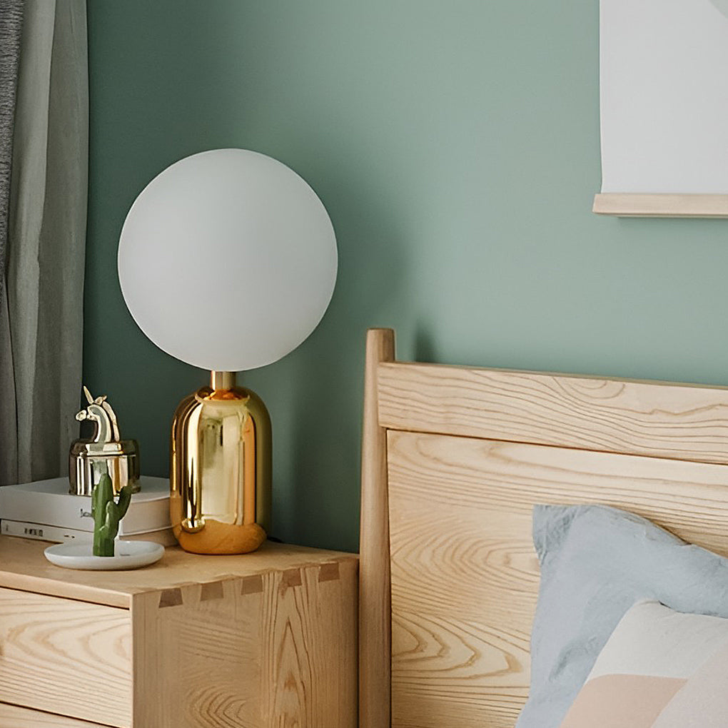 Contemporary Clear Glass LED Accent Ball Table Lamp for Living Room