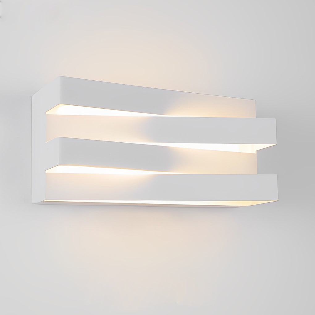 Modern White Geometric LED Wall Sconce Lamp for Living Room Decor