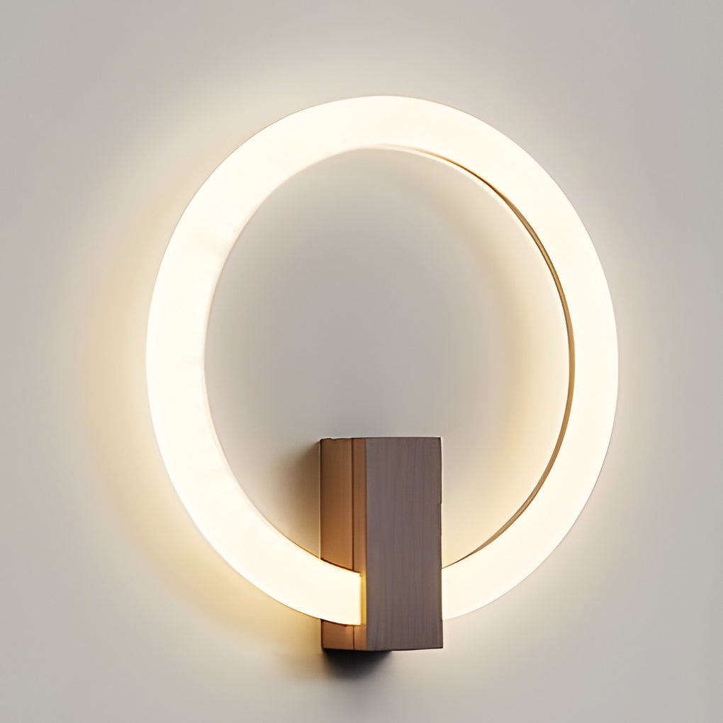 Modern Circle Dimmable LED Wall Sconce Light Fixture for Bedroom Decor