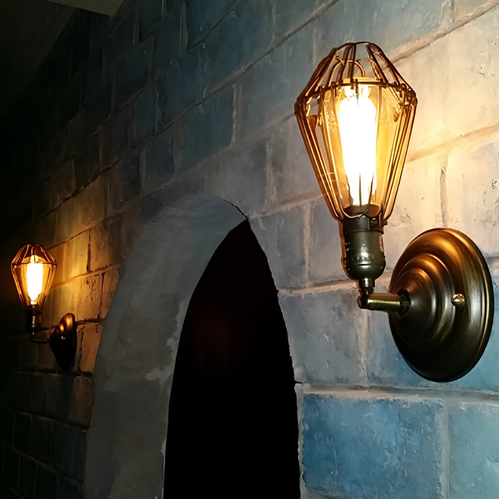 Rustic Vintage Black Iron Adjustable Wall Lamp for Home Decor Accessory
