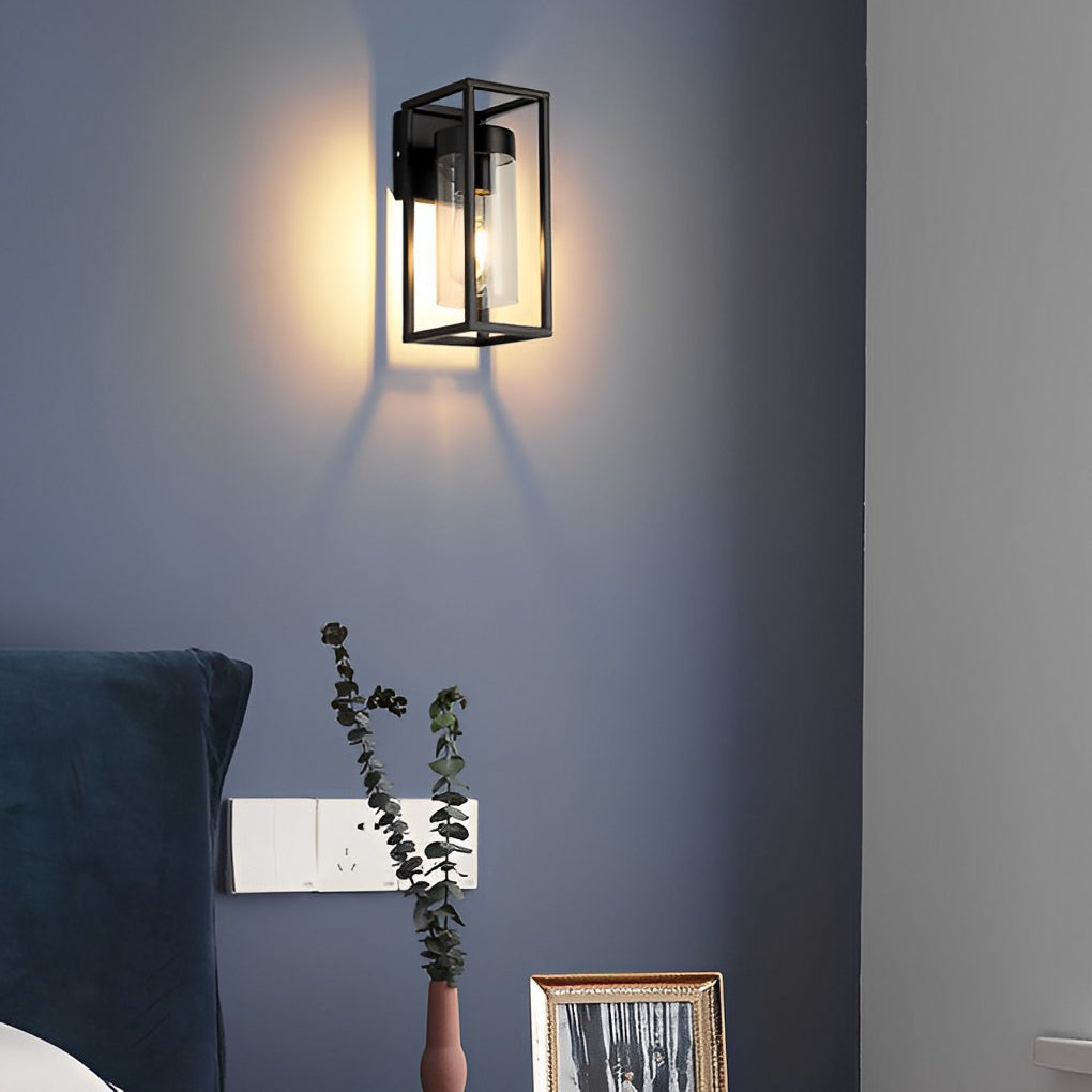 Black Iron Glass Retro Industrial Wall Lamp for Modern Home Décor