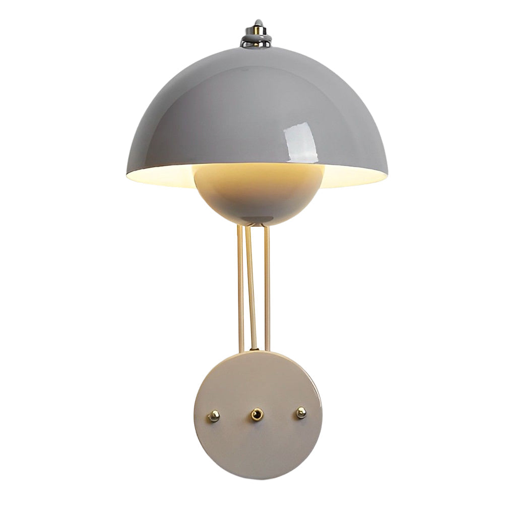 Nordic White Circular Three-Step Dimming Round Wall Sconce for Living Room